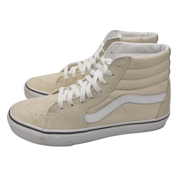 Vans SK8-HI Off White Cream Suede & Canvas High Top Lace Up Sneakers - Picture 4 of 13